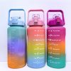 Water Bottle with Straw And Time Markers - 4-Piece