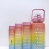 Water Bottle with Straw And Time Markers - 4-Piece - Image 3