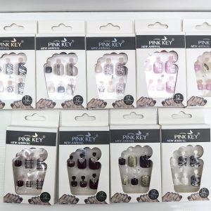 PINK KEY TOE NAILS 12 PCS