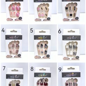 PINK KEY TOE NAILS 12 PCS