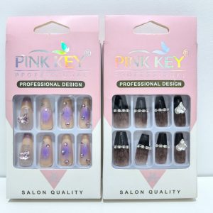 PINK KEY STYLISH NAILS 24PCS