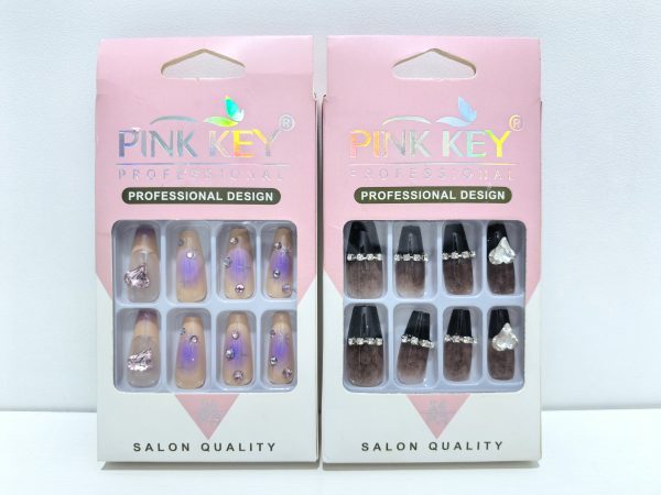 PINK KEY STYLISH NAILS 24PCS