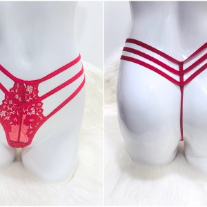 SEXY RED FLORAL LACE G-STRING