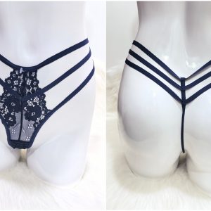 SEXY NAVY FLORAL LACE G-STRING