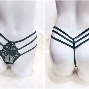 SEXY GREEN FLORAL LACE G-STRING