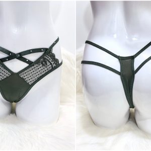 GREEN CROSS-BELT THONG