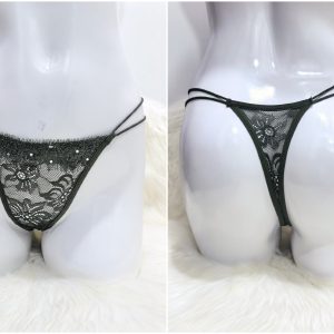 GREEN LACE THONG