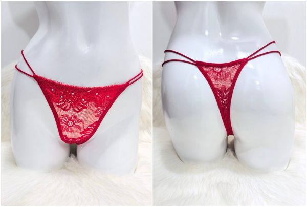 RED LACE THONG