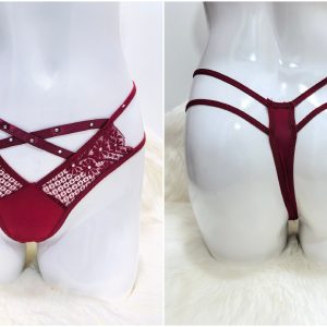 MAROON CROSS-BELT THONG