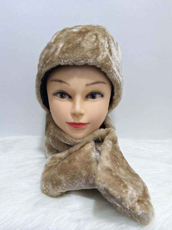 Warm soft Fur Hat Scarf Set - Image 2