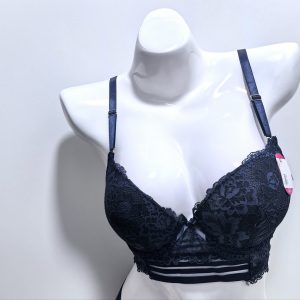 NAVY LACE CORSET BRA