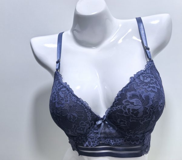 GREY LACE CORSET BRA