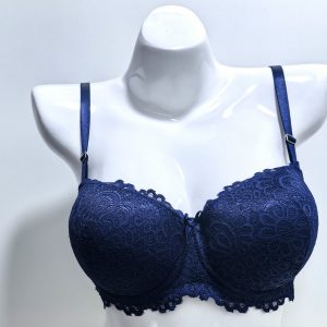 NAVY BULLET LACE BRA
