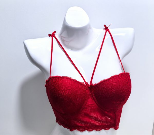 SEXY RED LACE CORSET BRA