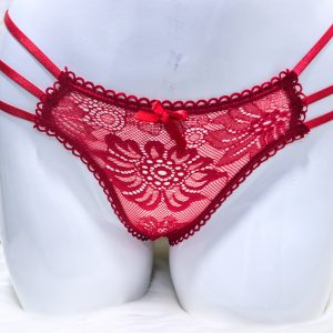 Red Women’s Lace Strappy Underwear G-String