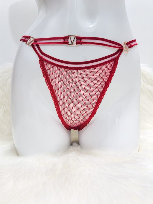 CUT-OUT RED LACE G-STRING