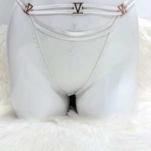CUT-OUT WHITE LACE G-STRING