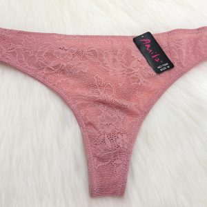 WOMEN’S PINK THICK-LACE UNDERWEAR
