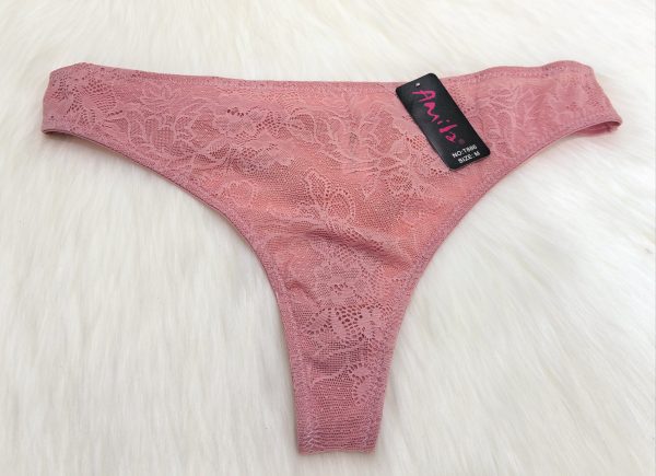 WOMEN'S PINK THICK-LACE UNDERWEAR