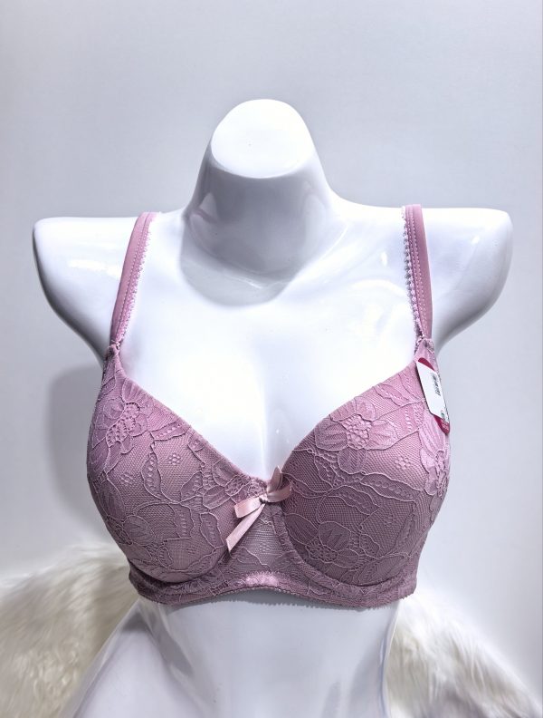 PINK FLORAL LACE BRA