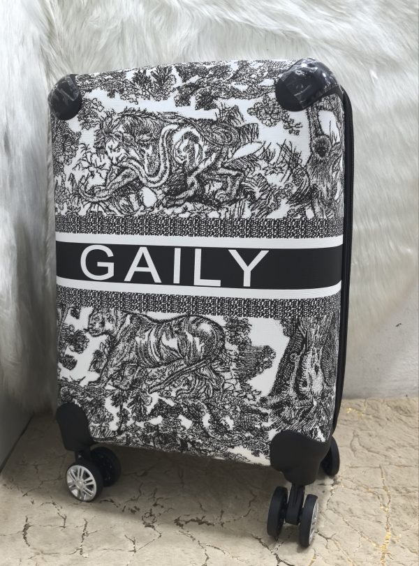 WHITE/BLACK GAILY SUITCASE - SMALL